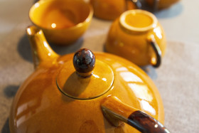 Stock Image: yellow teapot