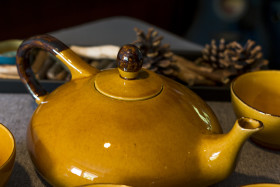 Stock Image: yellow teapot