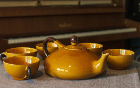 Stock Image: yellow teapot
